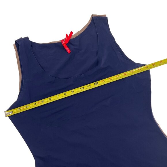 Spanx Womens Shaping Tank Tops XL Beige & Navy Nylon Blend Stretch Scoop Neck - Picture 4 of 7